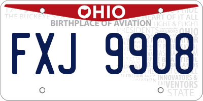 OH license plate FXJ9908