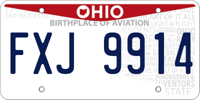 OH license plate FXJ9914