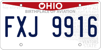 OH license plate FXJ9916