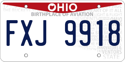 OH license plate FXJ9918