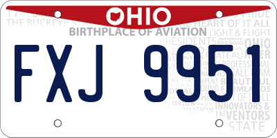 OH license plate FXJ9951