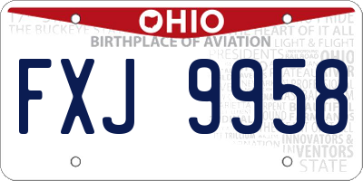 OH license plate FXJ9958