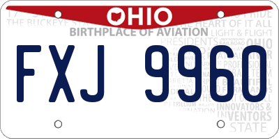 OH license plate FXJ9960