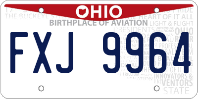 OH license plate FXJ9964