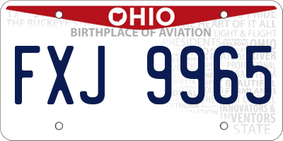 OH license plate FXJ9965