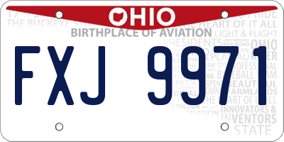 OH license plate FXJ9971