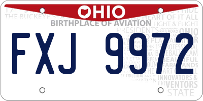 OH license plate FXJ9972