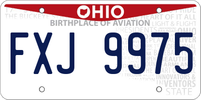 OH license plate FXJ9975
