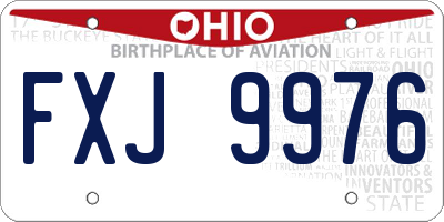 OH license plate FXJ9976