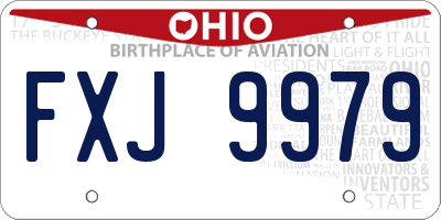 OH license plate FXJ9979