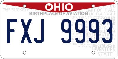 OH license plate FXJ9993