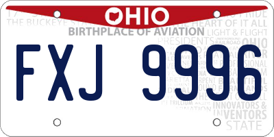 OH license plate FXJ9996
