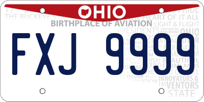 OH license plate FXJ9999