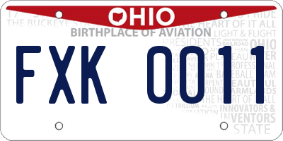 OH license plate FXK0011
