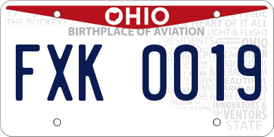 OH license plate FXK0019
