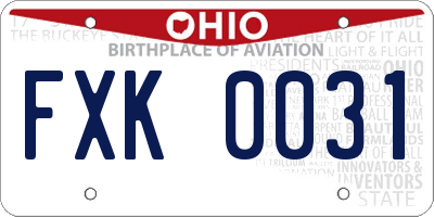 OH license plate FXK0031