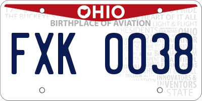 OH license plate FXK0038