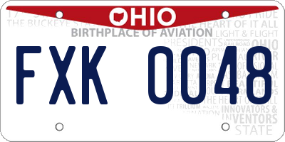 OH license plate FXK0048