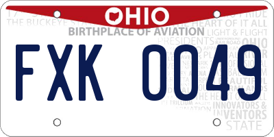 OH license plate FXK0049
