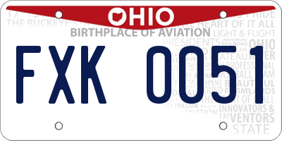 OH license plate FXK0051