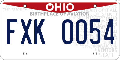 OH license plate FXK0054