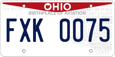 OH license plate FXK0075