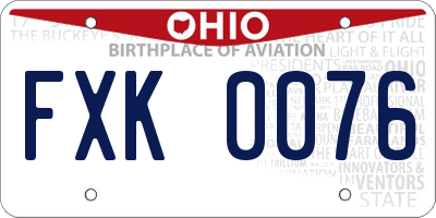 OH license plate FXK0076