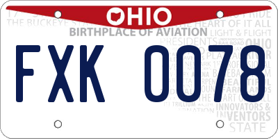 OH license plate FXK0078