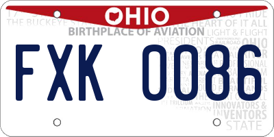 OH license plate FXK0086