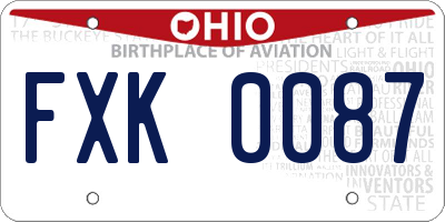 OH license plate FXK0087
