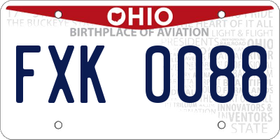 OH license plate FXK0088