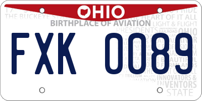 OH license plate FXK0089
