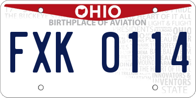 OH license plate FXK0114