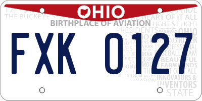 OH license plate FXK0127