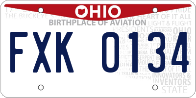 OH license plate FXK0134