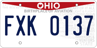 OH license plate FXK0137