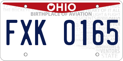 OH license plate FXK0165