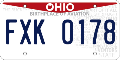 OH license plate FXK0178