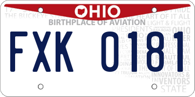 OH license plate FXK0181