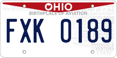 OH license plate FXK0189