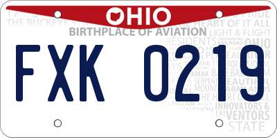 OH license plate FXK0219