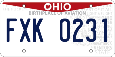 OH license plate FXK0231