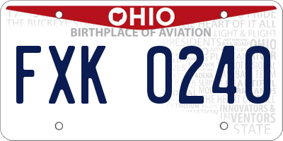 OH license plate FXK0240
