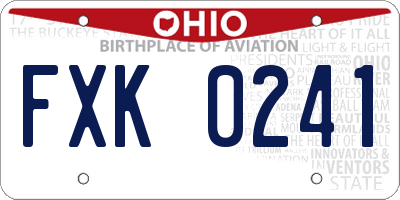 OH license plate FXK0241