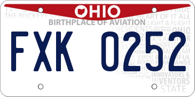 OH license plate FXK0252