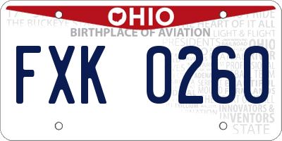 OH license plate FXK0260