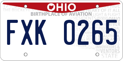 OH license plate FXK0265