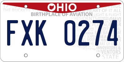 OH license plate FXK0274
