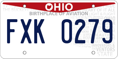 OH license plate FXK0279