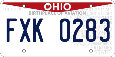 OH license plate FXK0283